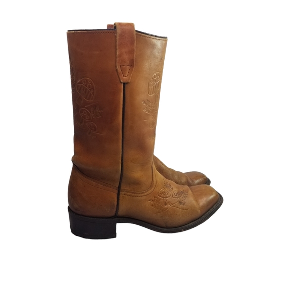 Vtg 70s wrangler mushroom leather campus boots - Picture 1 of 15